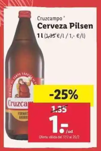 Lidl Cruzcampo Cerveza Pilsen oferta
