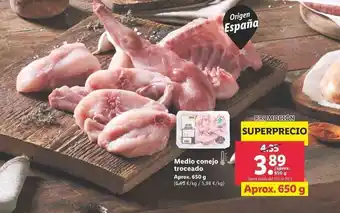 Lidl Medio conejo troceado 650g oferta