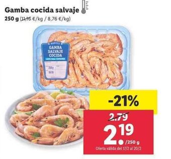 Lidl Gamba cocida salvaje 250g oferta
