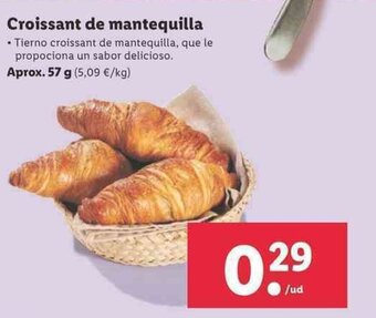 Lidl Croissant de mantequilla 57g oferta