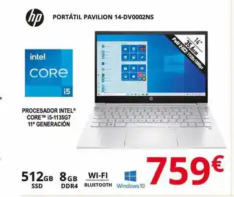 Dynos Informática Hp Portátil Pavillon 14-dv0002ns oferta