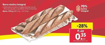Lidl Barra rústica integral 210g oferta