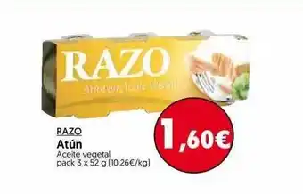 Hiper Usera Razo Atún Aceite Vegetal 3 x 52g oferta