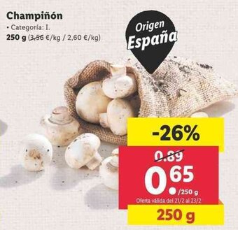 Lidl Champiñón 250g oferta