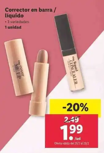 Lidl Corrector en barra / liquido 1unidad oferta