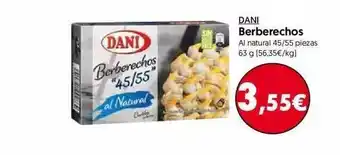 Hiper Usera Berberechos Dani Al Natural 45-55 Piezas 63g oferta