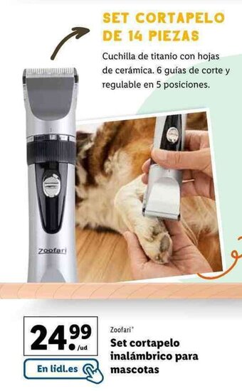Lidl Zoofari Set cortapelo inalámbrico para mascotas oferta