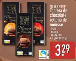 ALDI Moser Roth tableta de chocolate rellena de mousse oferta