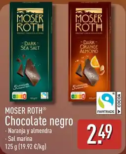 ALDI Moser Roth chocolate negro oferta