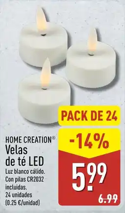 ALDI Home Creation velas de té led oferta