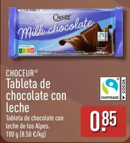 ALDI Choeur tableta de chocolate con leche oferta