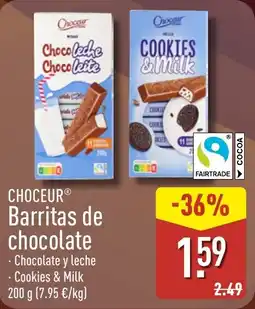 ALDI Choeur barritas de chocolate oferta