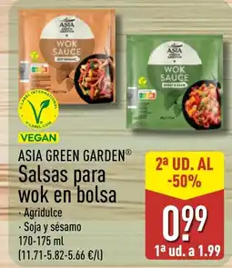 ALDI Asia Green Garden salsas para wok en bolsa oferta