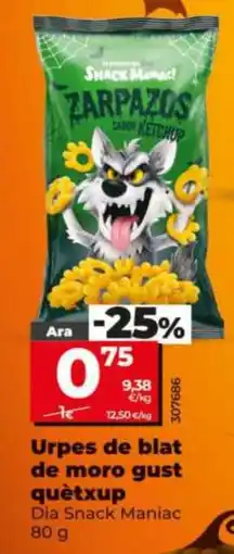 Dia Dia Snack Maniac zarpazos sabor ketchup oferta