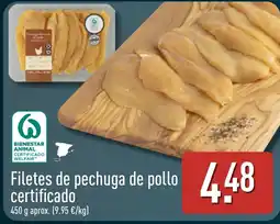 ALDI Filetes de pechuga de pollo certificado oferta