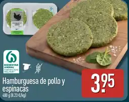 ALDI Hamburguesa de pollo y espinacas oferta