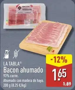 ALDI La tabla bacon ahumado oferta