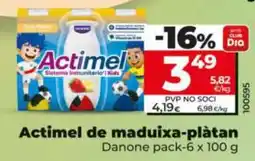 Dia Actimel de maduixa-plàtan oferta
