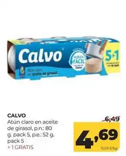 Alimerka Calvo - atun claro en aceite de girasol oferta