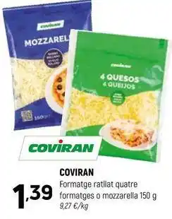 Coviran Coviran - formatge ratllat quatre formatges o mozzarella oferta