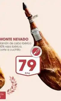 Supermercados Plaza Monte nevado - jamón de cebo ibérico 50% raza ibérica, bonta a cuchillo oferta