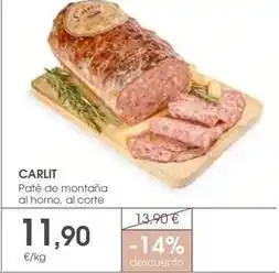 Supermercados Plaza Carlit - paté de montana al horno oferta