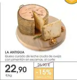 Supermercados Plaza Antigua usanza - queso curado de leche cruda de oveja con pimenton en escamas oferta
