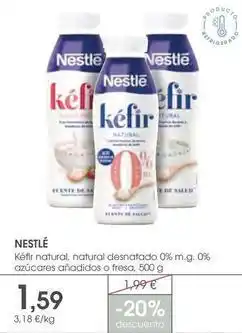 Supermercados Plaza Nestlé - kéfir natural, natural desnatado 0% azúcares añadidos o fresa oferta