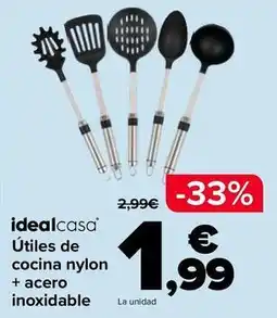 Carrefour Idealcasa - utiles de cocina nylon + acero inoxidable oferta