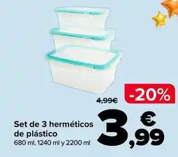 Carrefour Set de 3 herméticos de plastico oferta