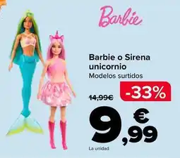 Carrefour Barbie - o sirena unicornio oferta
