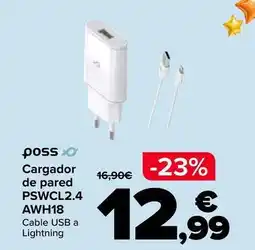 Carrefour Poss - cargador de pared pswcl2.4 awh18 oferta