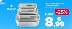 Carrefour Carrefour home - set 3 hermeticos vidrio oferta