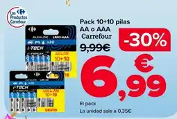Carrefour Carrefour - pack 10+10 pilas aa o aaa oferta