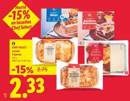 Lidl Chef Select lasaña 5 quesos oferta