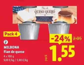 Milbona flan de queso