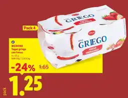 Lidl Milbona yogur griego con fresas oferta