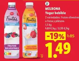 Lidl Milbona Yogur bebible oferta