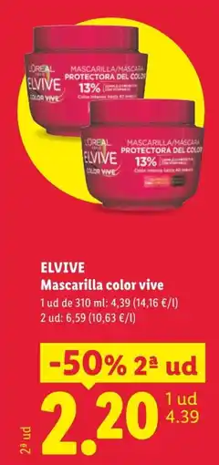 Lidl Elvive mascarilla color vive oferta