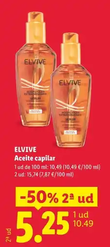 Lidl Elvive aceite capilar oferta