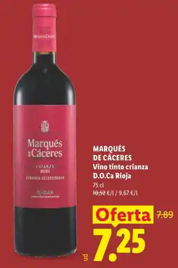 Lidl Marqués de Cáceres vino tinto crianza oferta