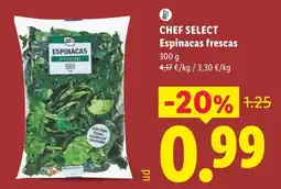 Lidl Chef Select espinacas frescas oferta