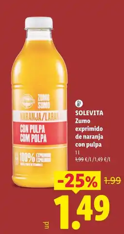 Lidl Solevita zumo naranja/laranja con pulpa oferta