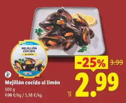 Lidl Harsco mejillón cocido al limón oferta