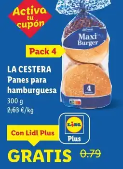Lidl La Cestera panes para hamburguesa oferta