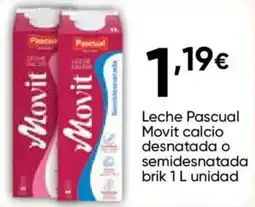 FROIZ Leche Pascual Movit calcio desnatada o semidesnatada oferta