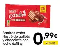 FROIZ Nestlé barritas wafer de galleta y chocolate con leche oferta