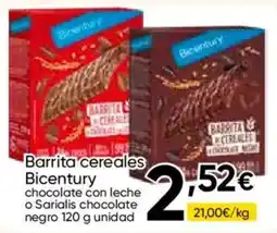FROIZ Bicentury barrita cereales chocolate con leche o Sarialis chocolate negro oferta