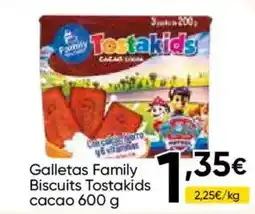 FROIZ Family Biscuits Tostakids cacao oferta