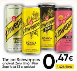 FROIZ Schweppes Tónica original, Zero, limón Pink oferta